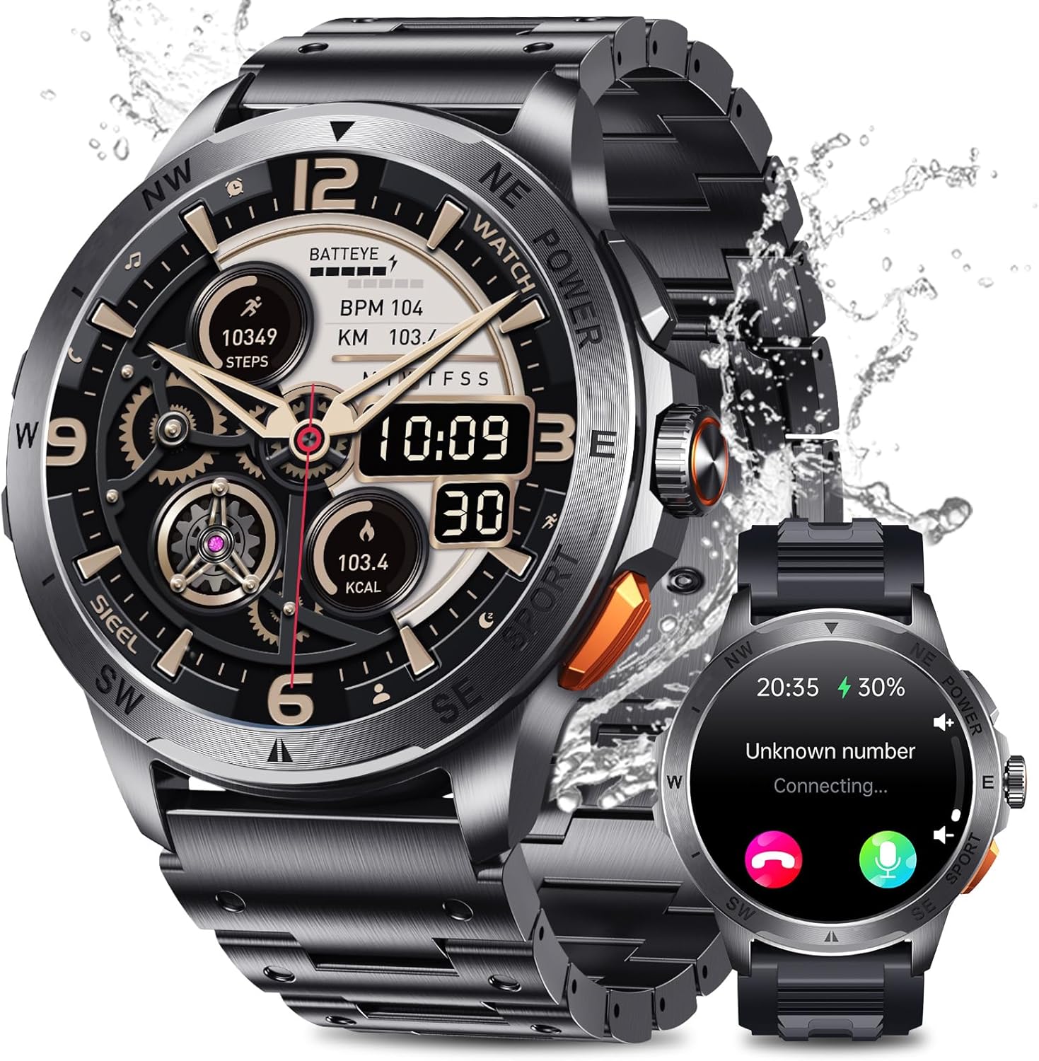 2025 Reloj Inteligente Hombre Militar con ET/HRV/SIRI